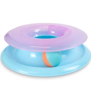Catstages Purple Race N' Chase Track Interactive Cat Ball Track Toy with Catnip Diffuser, Small